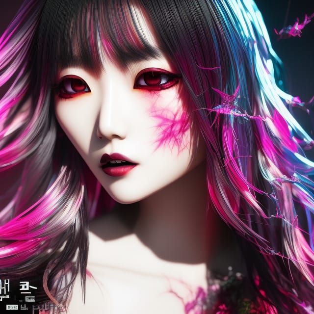 Gothic Korean Beauty: An Intricate Concept Art
