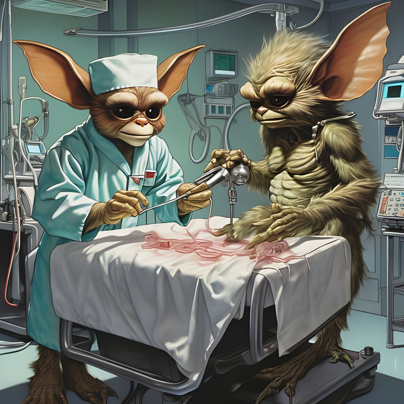 Gizmo as Surgeon in Hospital, Renaissance Style