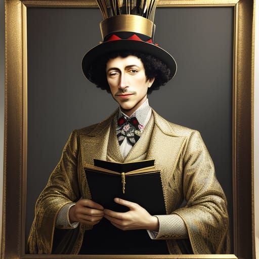 Surrealist Portrait of a Milliner in Gilded Luxe