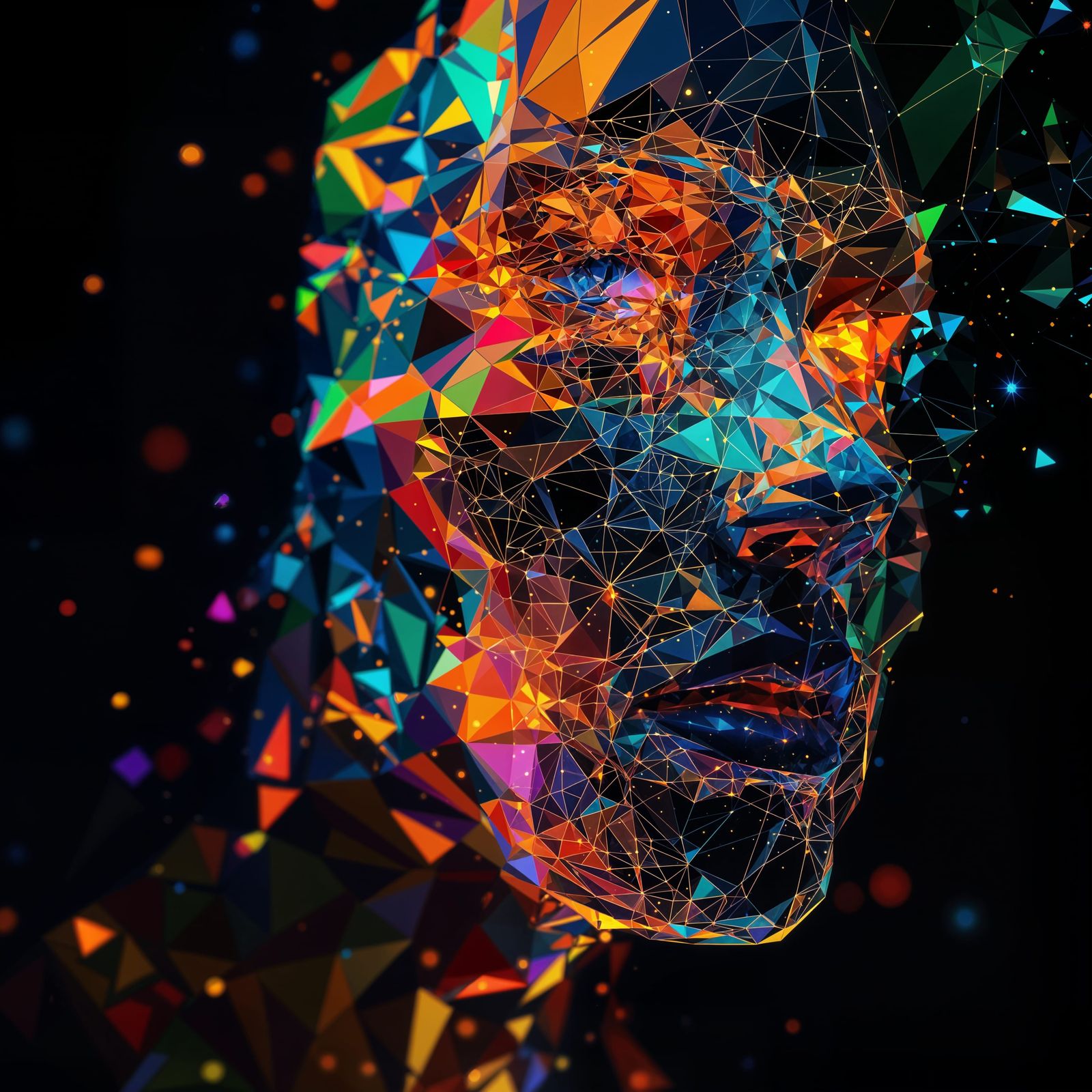 Glowing Digital Face Construct