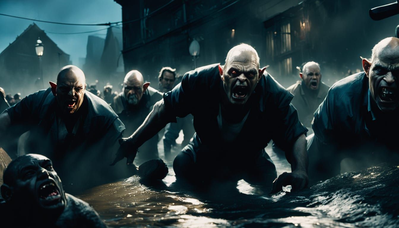 Angry Crowd Protests in City Streets, Cinematic Style