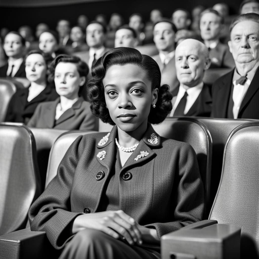 Viola Desmond sitting in the whites only seating of a movie ...
