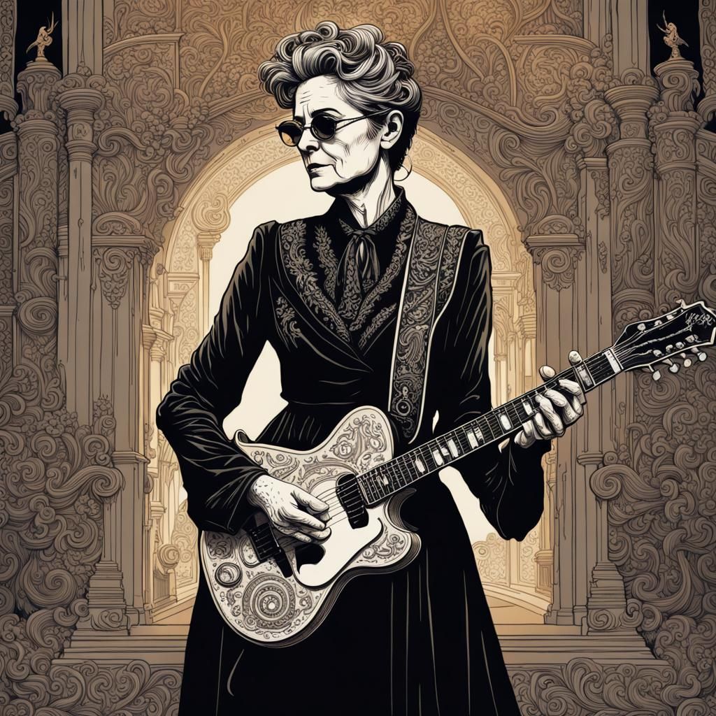Minerva McGonagall as Rockstar, Splash Art Portrait