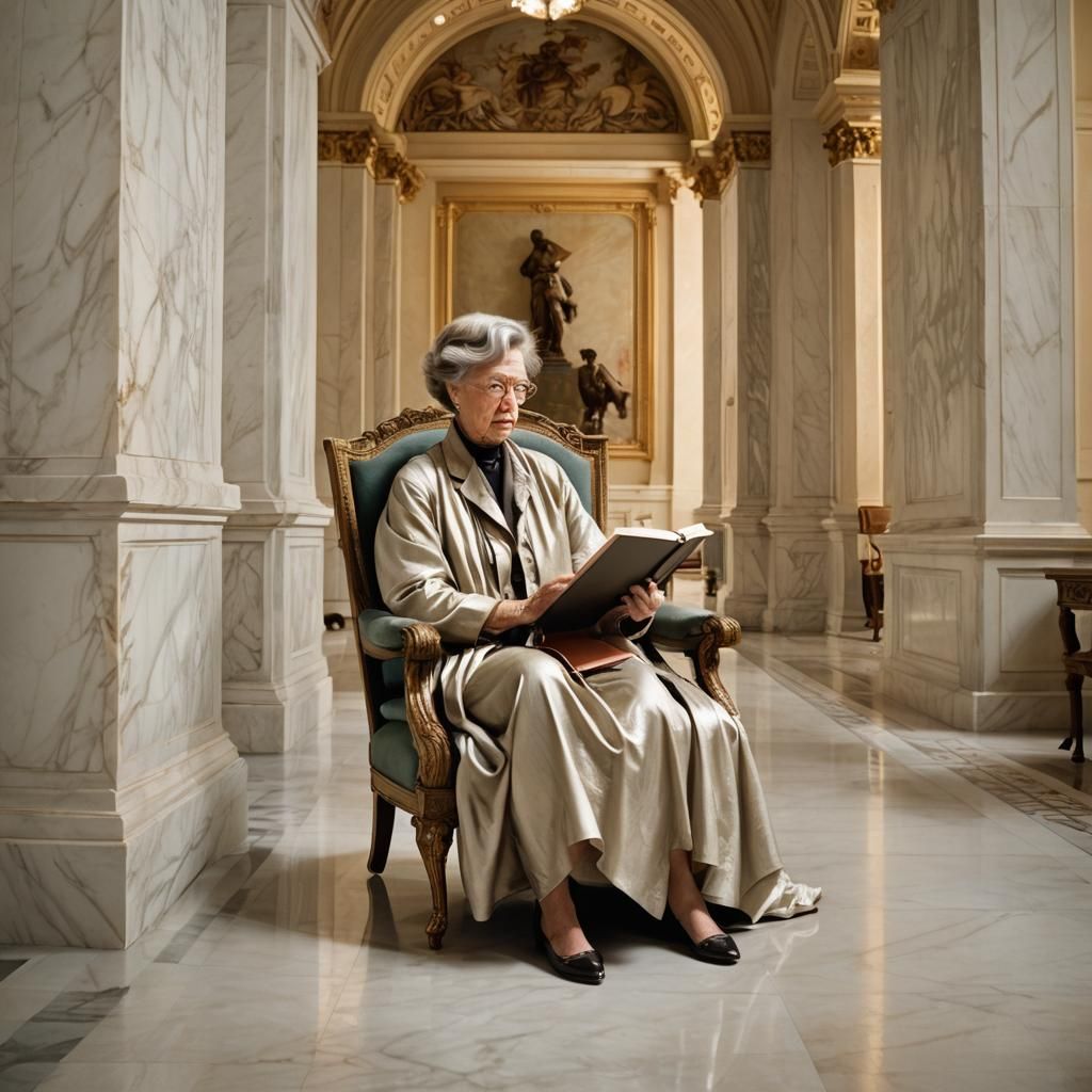 Eleanor Roosevelt in Neoclassical Portrait Style