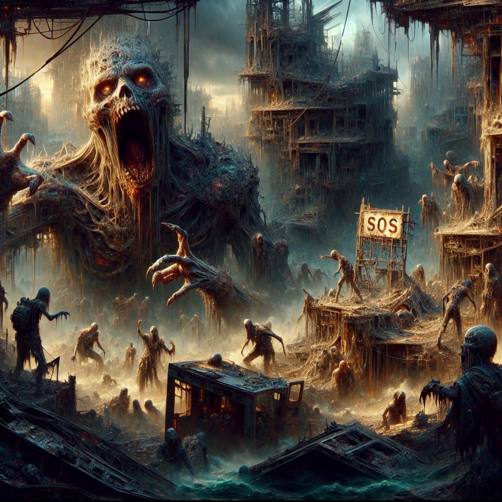 Post-Apocalyptic Zombie Wasteland in Fantasy Style