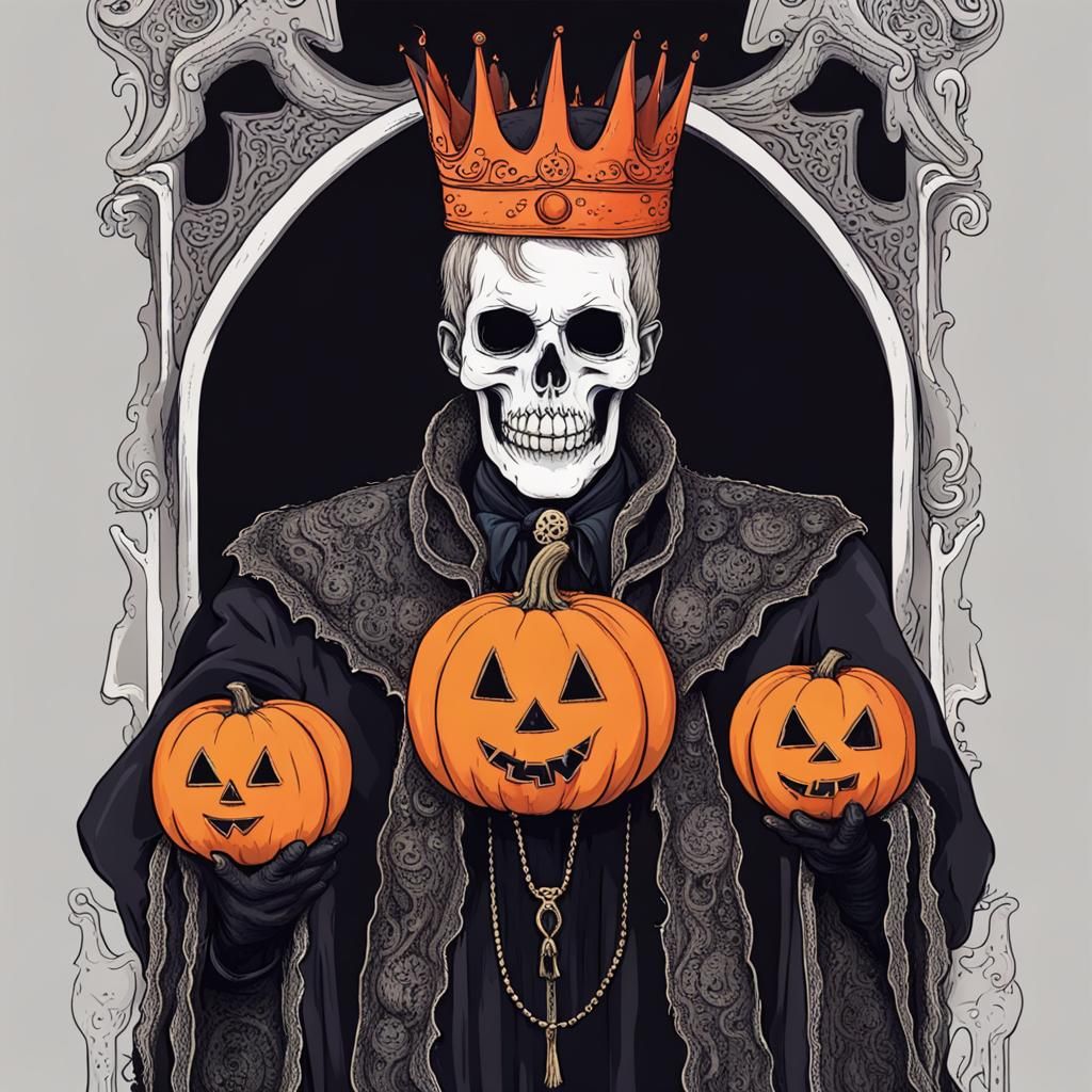 Portrait of The Halloween King! Cheeky, scary, pumpkins π, skullsπ, ghosts π»