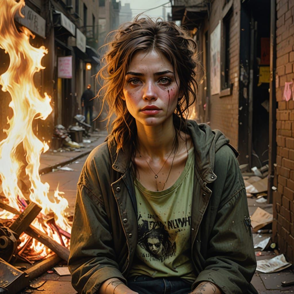 Desperate Girl Finds Hope in Grimy City Streets