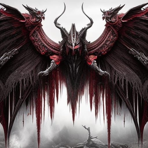 Terrifying Belial in Dark Fantasy Drawing Style