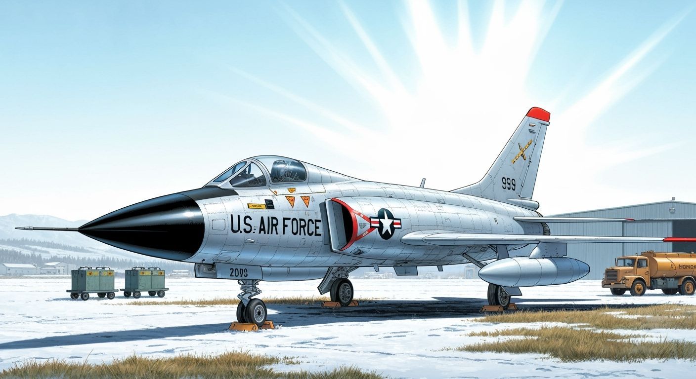 F-106 Delta Dart in Comic Book Style