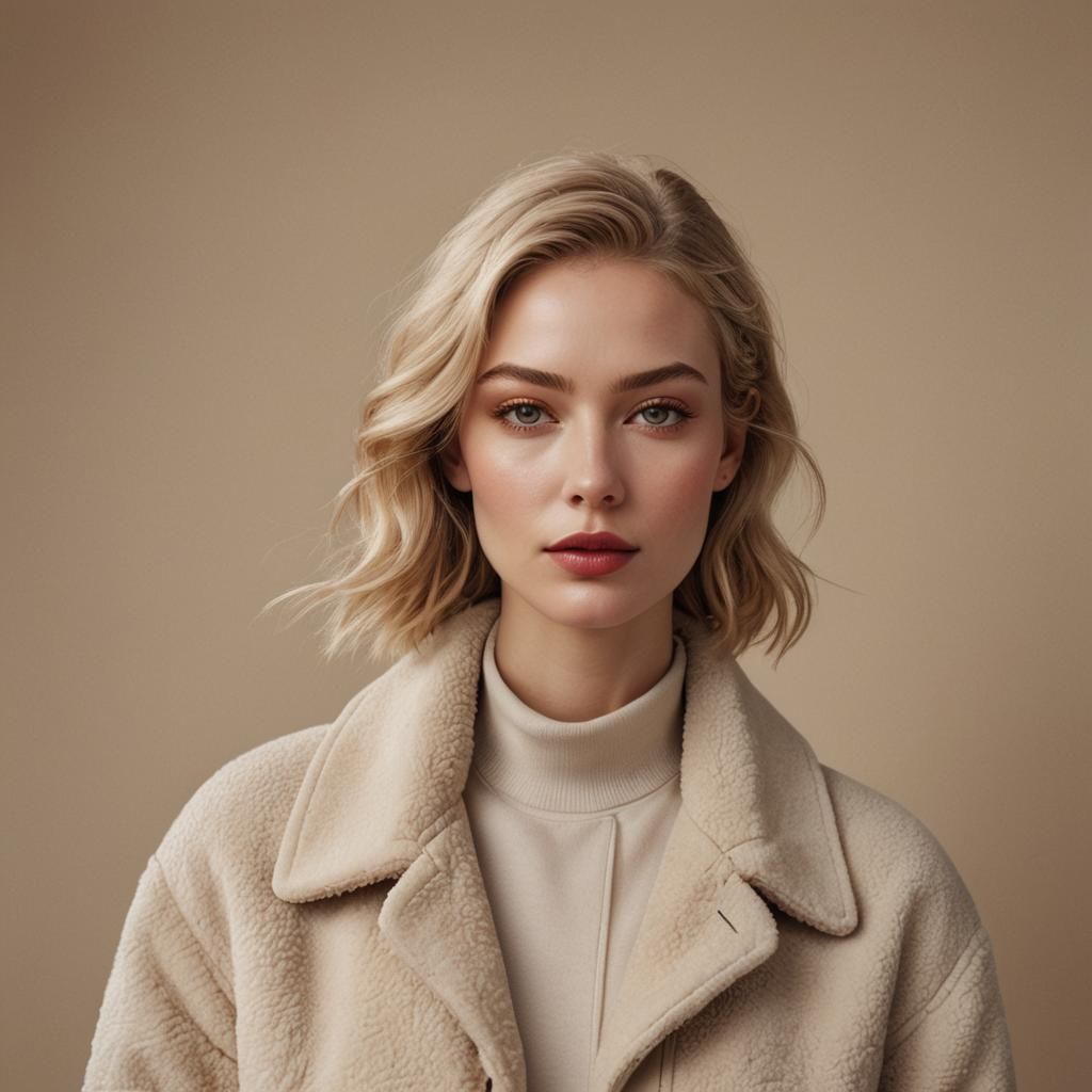 Blonde Model Portrait in Realistic Contemporary Style