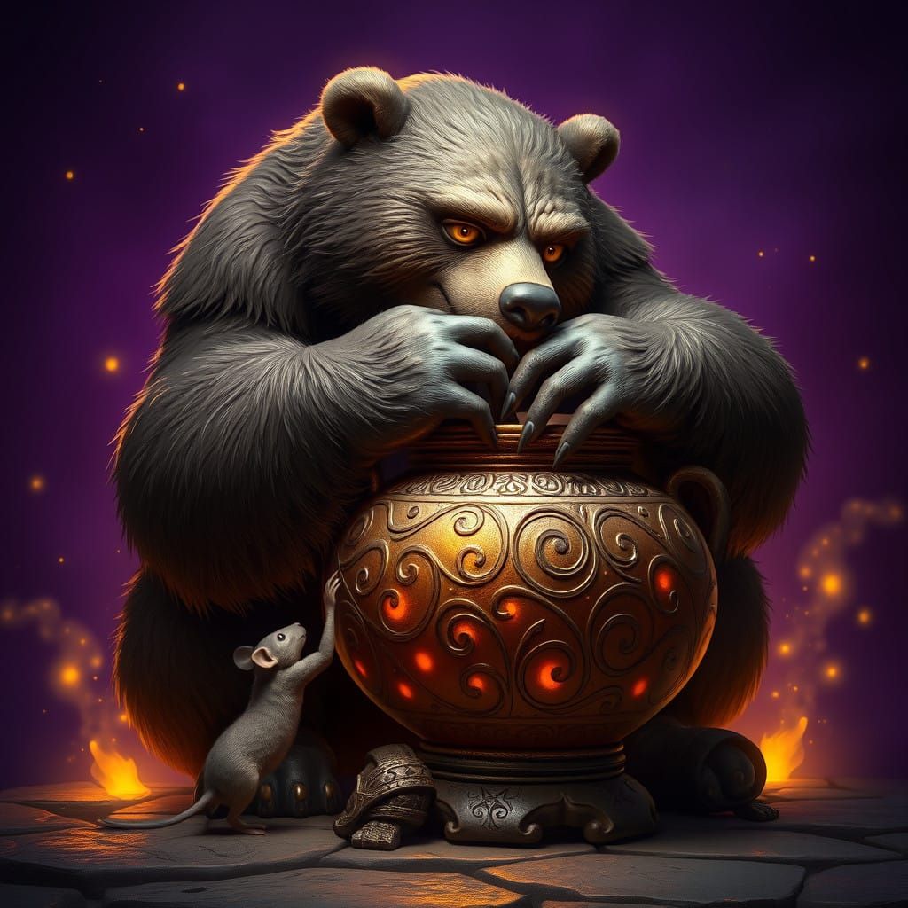 Mystical Bear Genie Returns to Ancient Pot