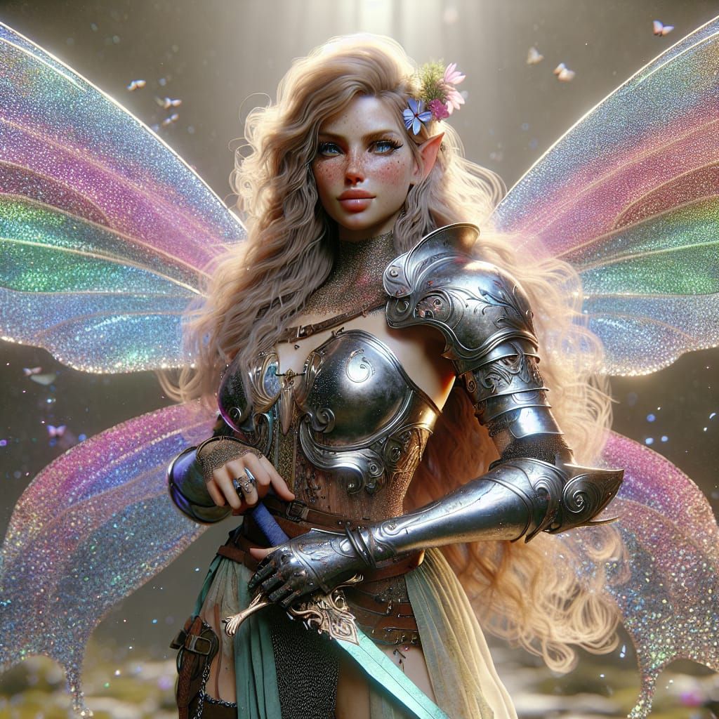 Looks like Aurora the Warrior didn't have time to finish putting on her armor