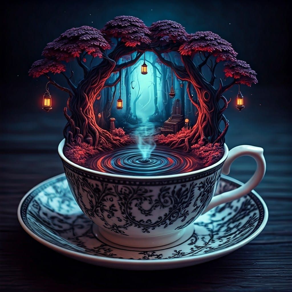 Eldritch Forest in Teacup: A Miniature World