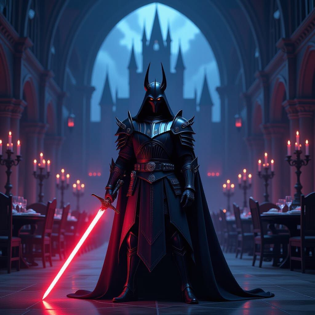 Sauron as Sith Lord in Hogwarts Dining Hall