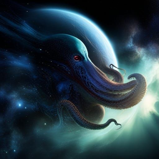Cthulhu in Deep Outer Space: Digital Matte Painting