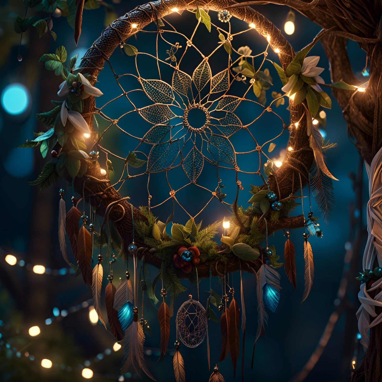 Whimsical Dreamcatcher in Enchanted Forest