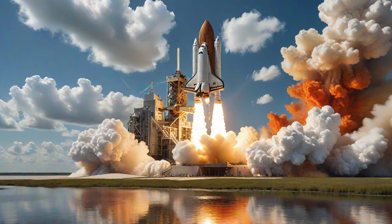 A space shuttle launch