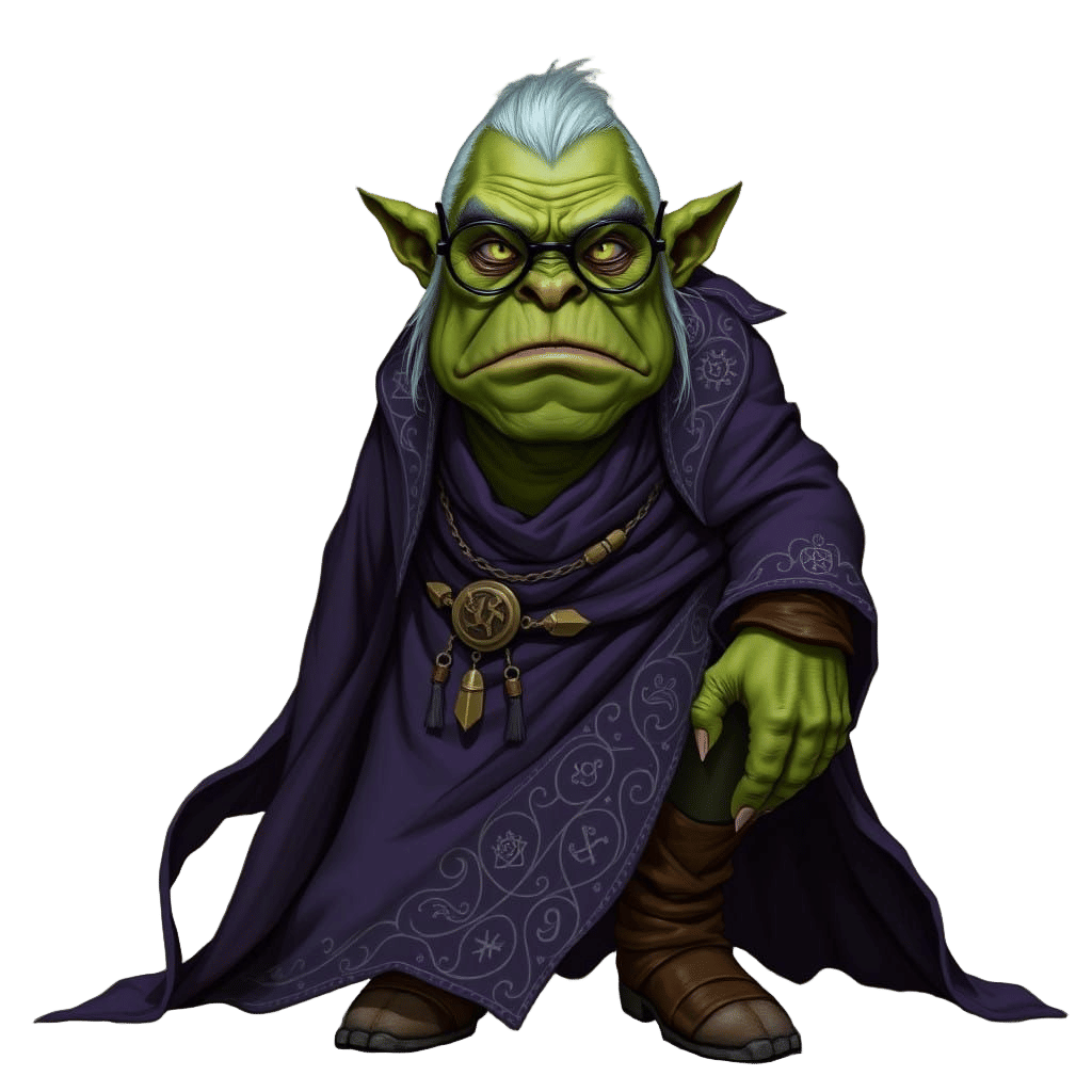 Serious Female Orc in High Fantasy Illustration