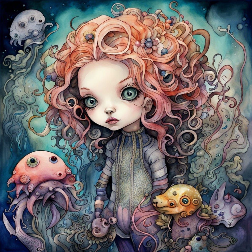 Tardigrade Museum: Whimsical Watercolor and Ink Art