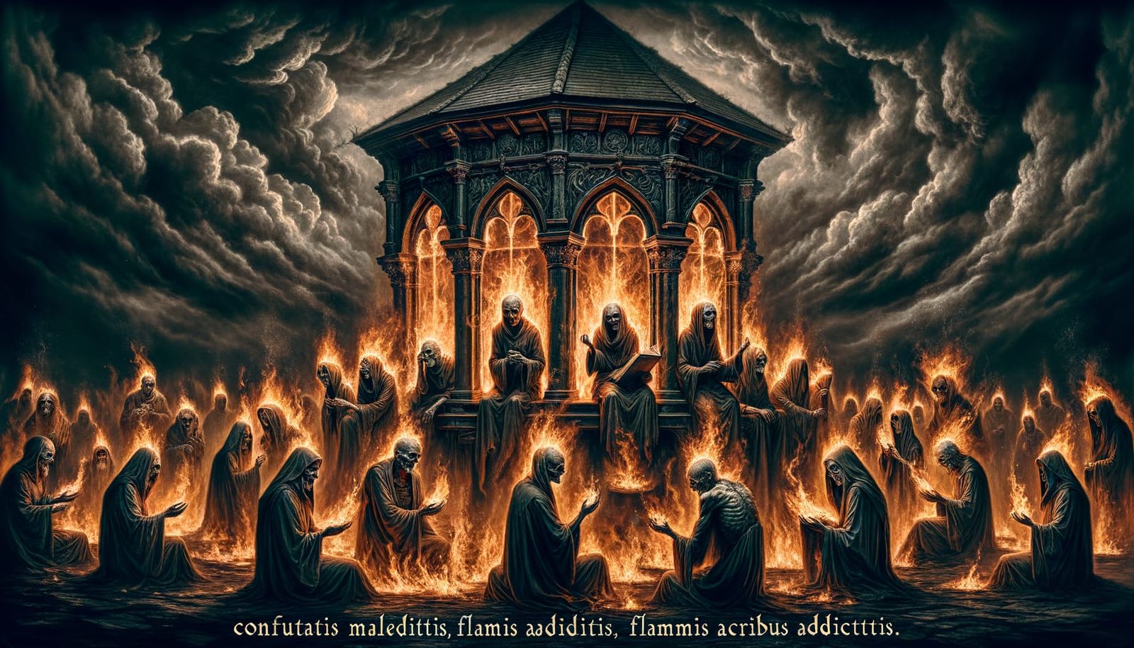Inferno: A Medieval Scene of Tormented Souls