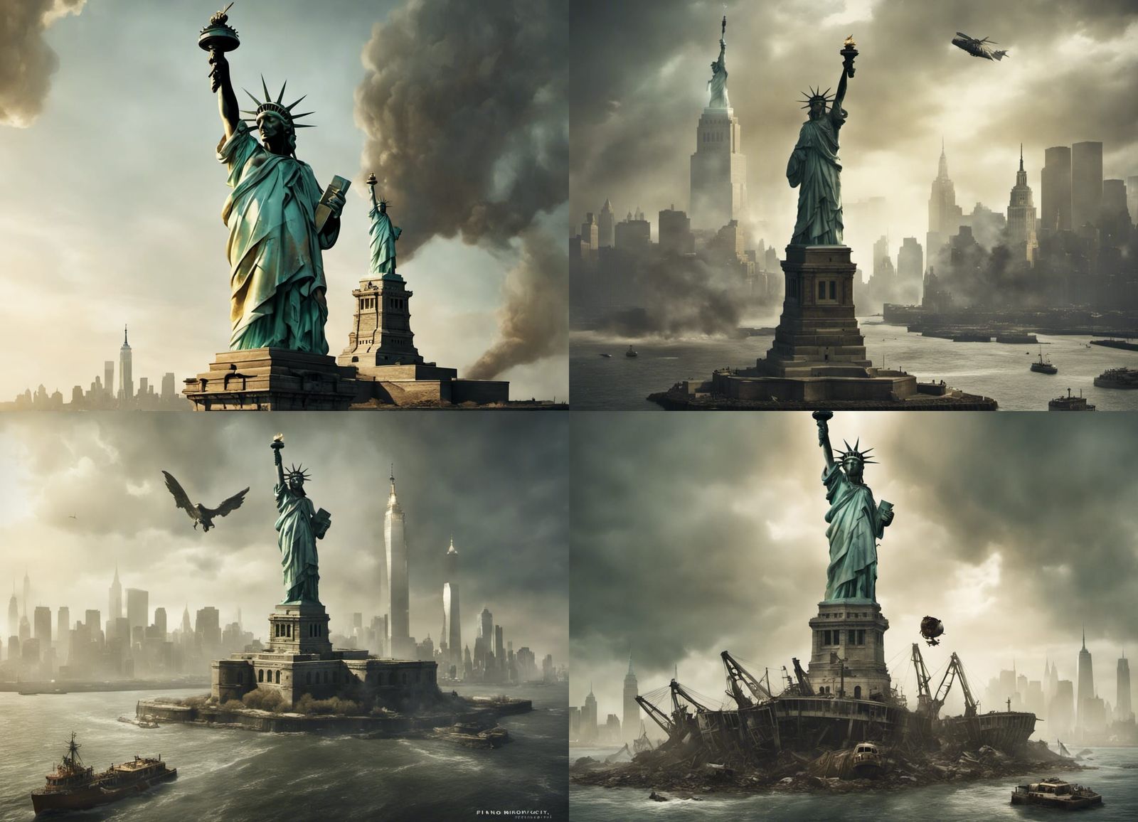 Post-Apocalyptic New York: Crashed Saucer in Fallout Style