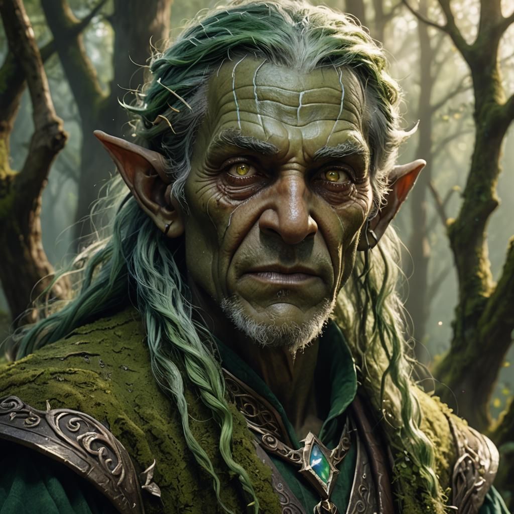 Elderly Wood Elf Sorceress Concept Art