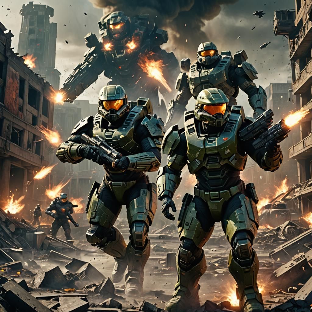 Epic Standoff in a Ruined Cityscape