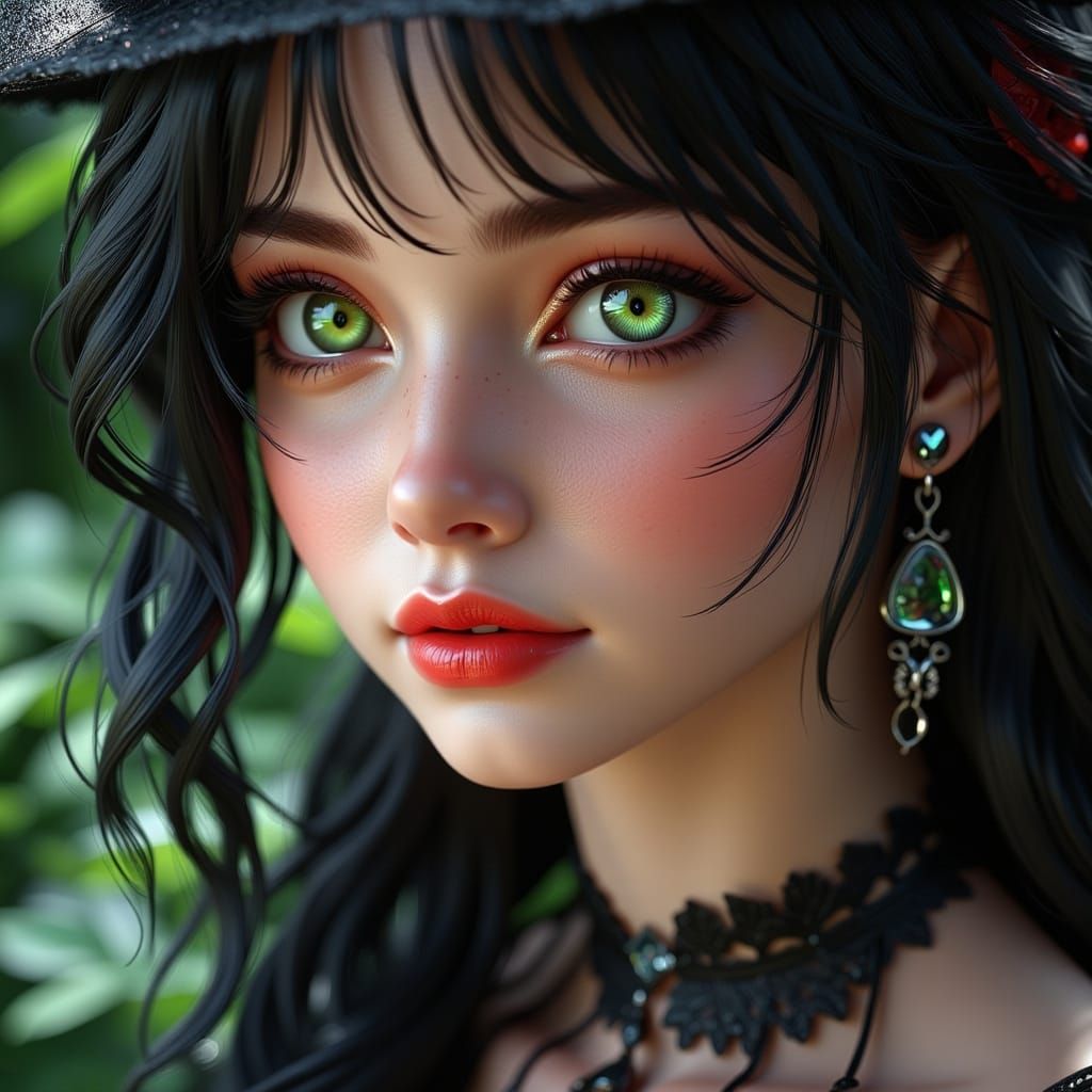 Photorealistic Ethereal Woman Portrait in Anime 3D Style