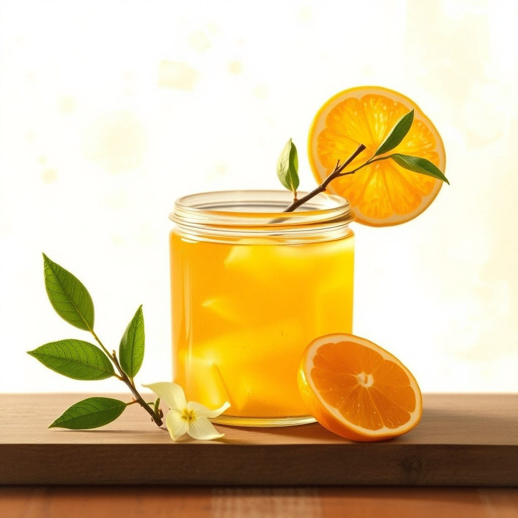 Yuzu Marmalade Still Life in Watercolor Style