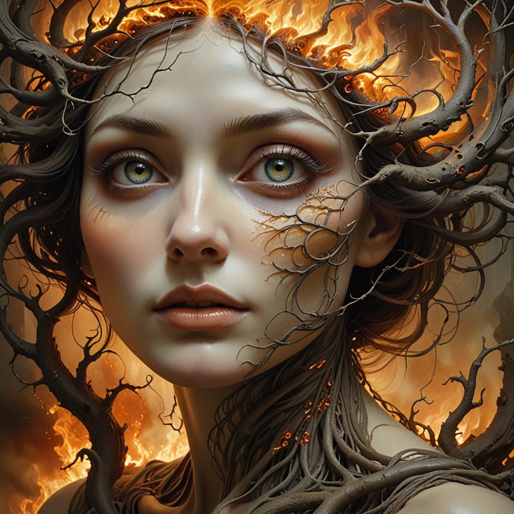 Surreal Eye Showcases Duality between Hell's Darkness and He...