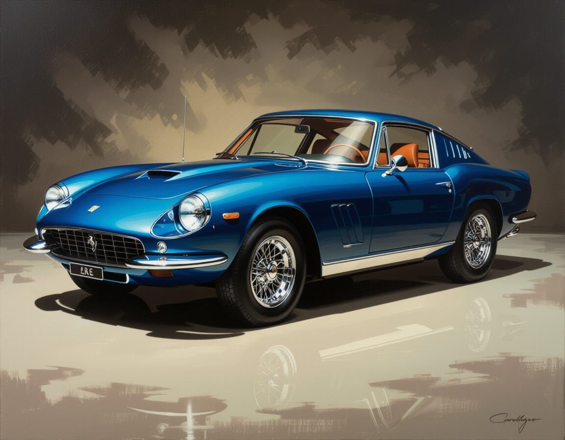 Vintage Italian Sports Car in Caravaggio Style