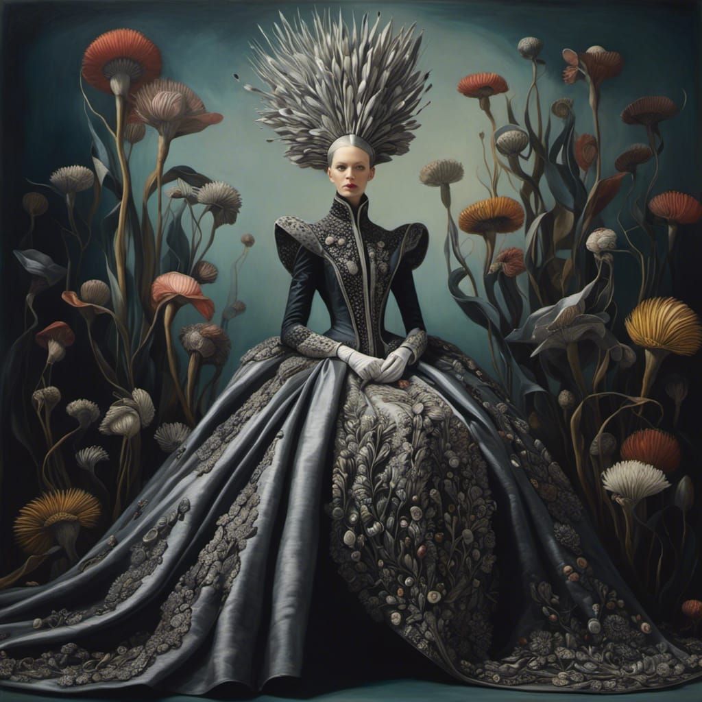 silver fox queen, minimalism, surreptitious anthropomorphic ...