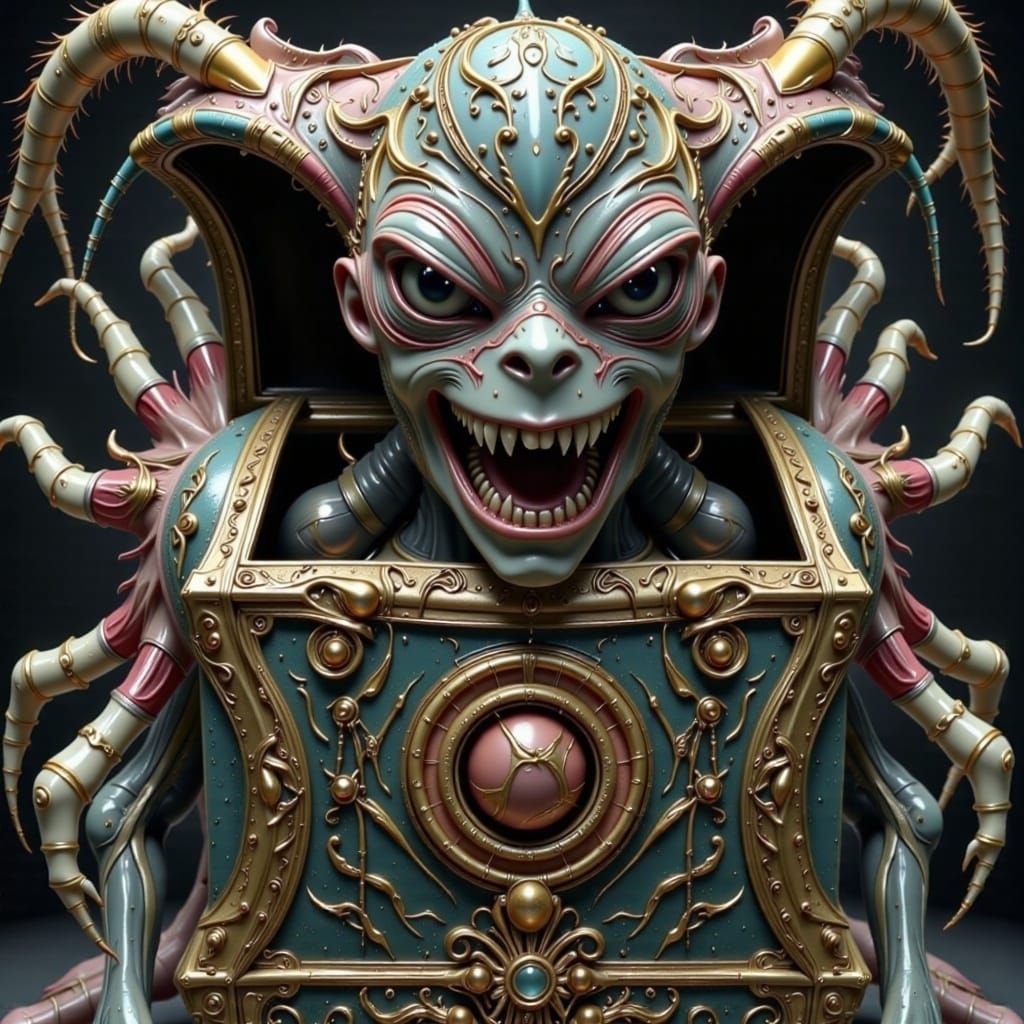 Biomechanical Fae Lurks from Treasure Chest of Darkness