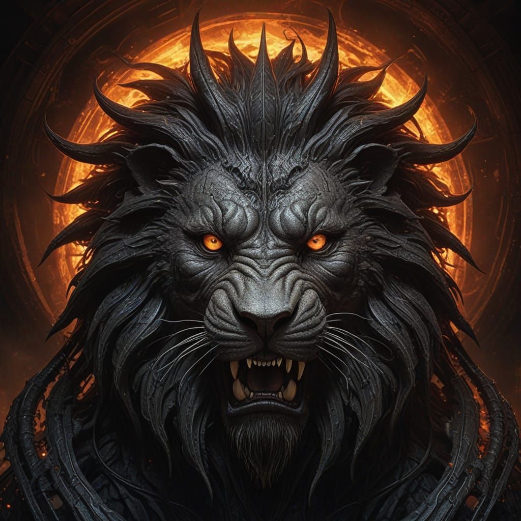 Fiery Dragonic Lion Unleashes Hellish Inferno