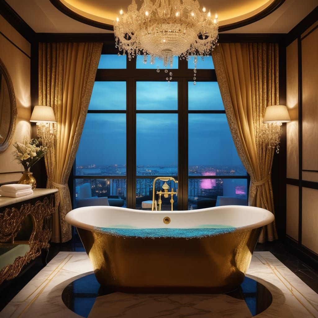 Mermaid in Bathtub: Hyper-Realistic Digital Art