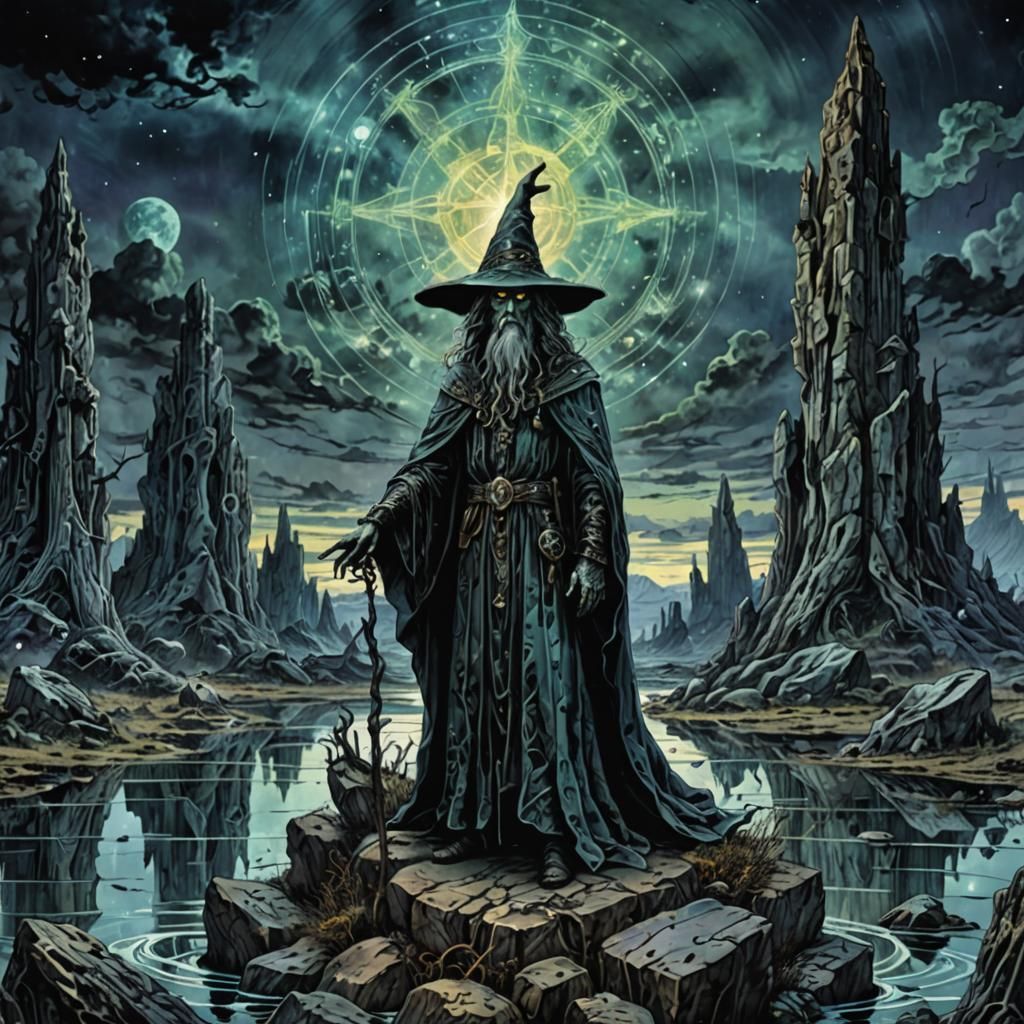 Occult Amphibian Witch Finder General in Holographic Style