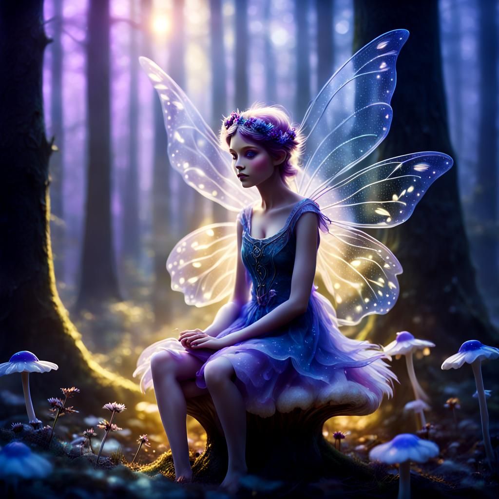 Translucent Forest Fairy in Misty Glade