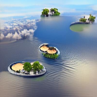 Floating Islands in a Breathtaking Landscape