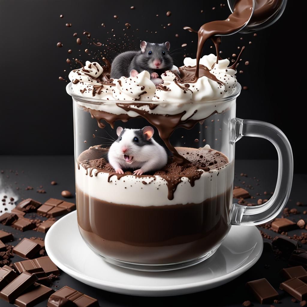 Hamster in coffee cup