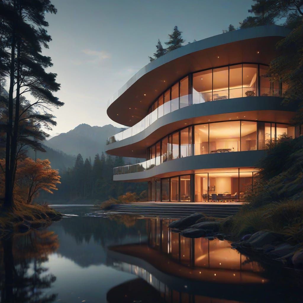 Luxury Neo-Futuristic Mansion Amidst Nature