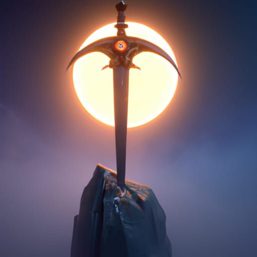 Sword in Stone Shines During Eclipse