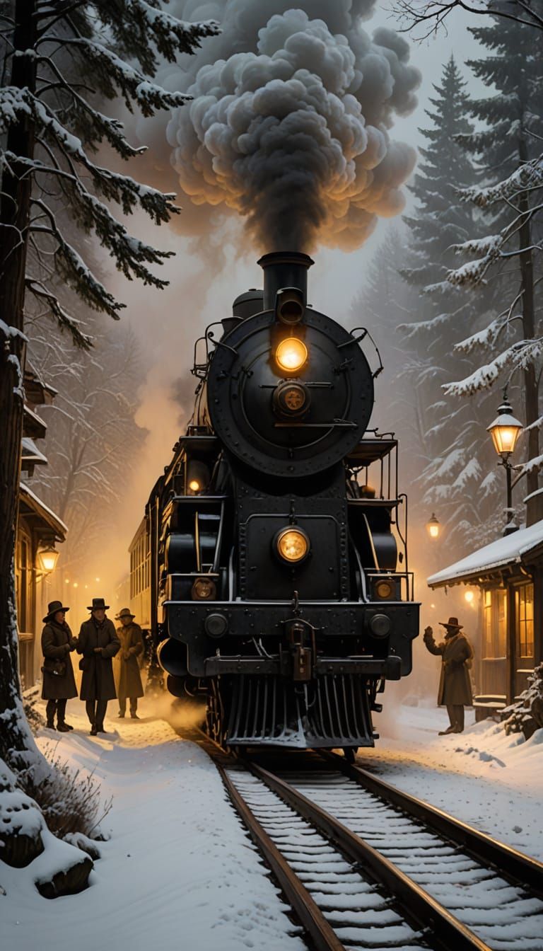 Vintage Steam Train Chugs into Alpine Station