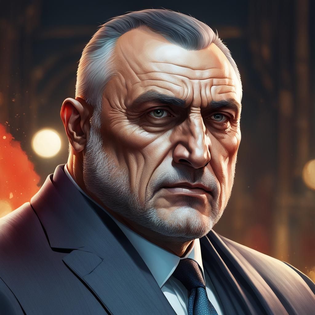 Boyko Borisov Portrait in Art Nouveau Style