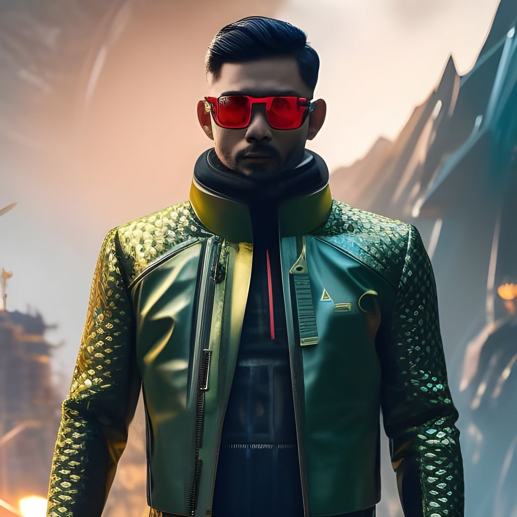 Pikachu in Futuristic Sportswear: Digital Portrait