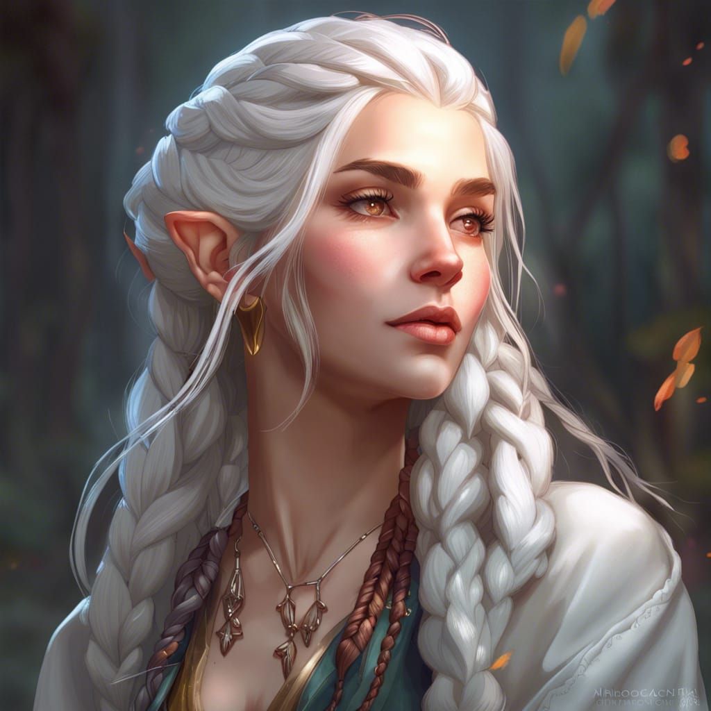 Intricate Elf Maiden Portrait in Trending Digital Art Style