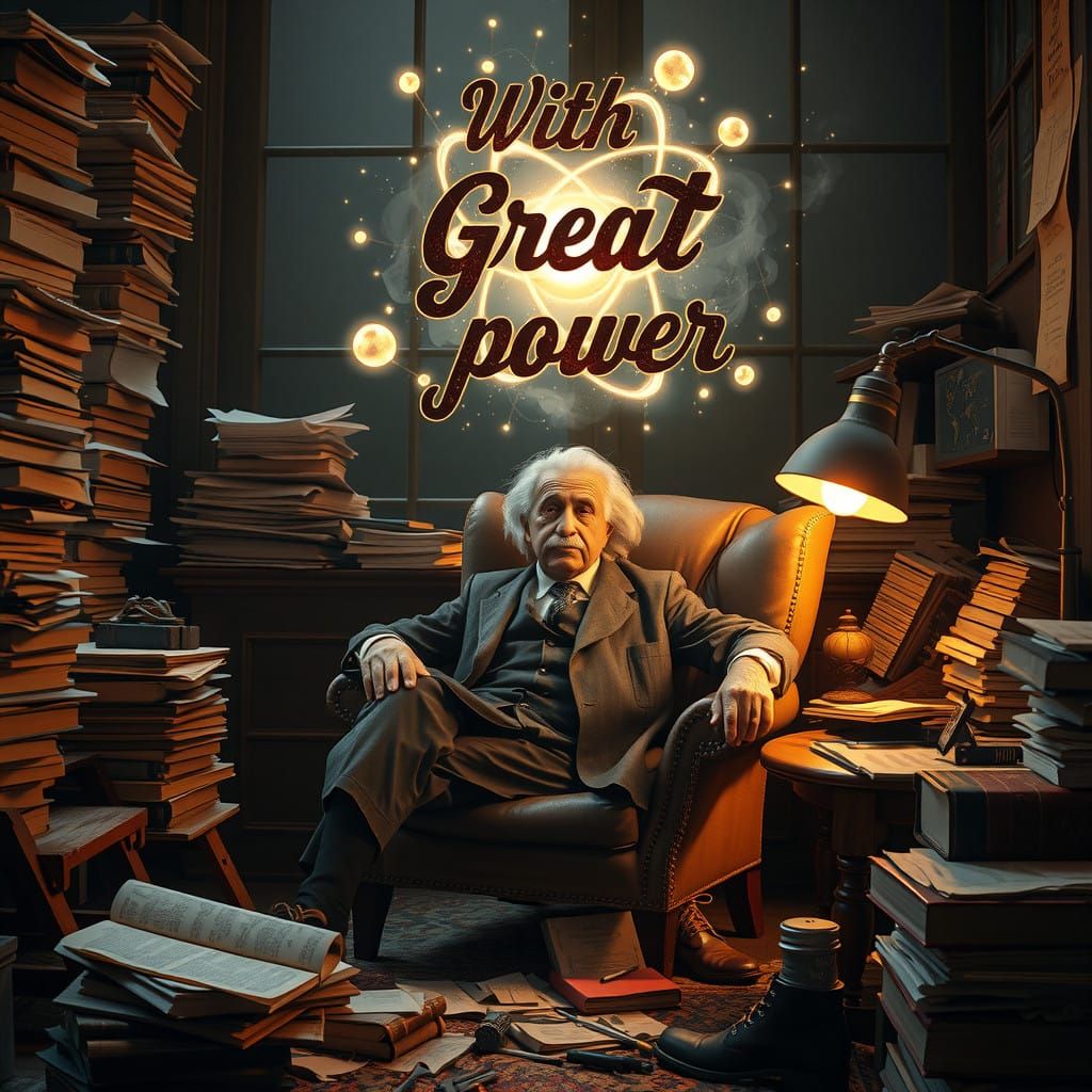 Albert Einstein Contemplates the Power of the Universe