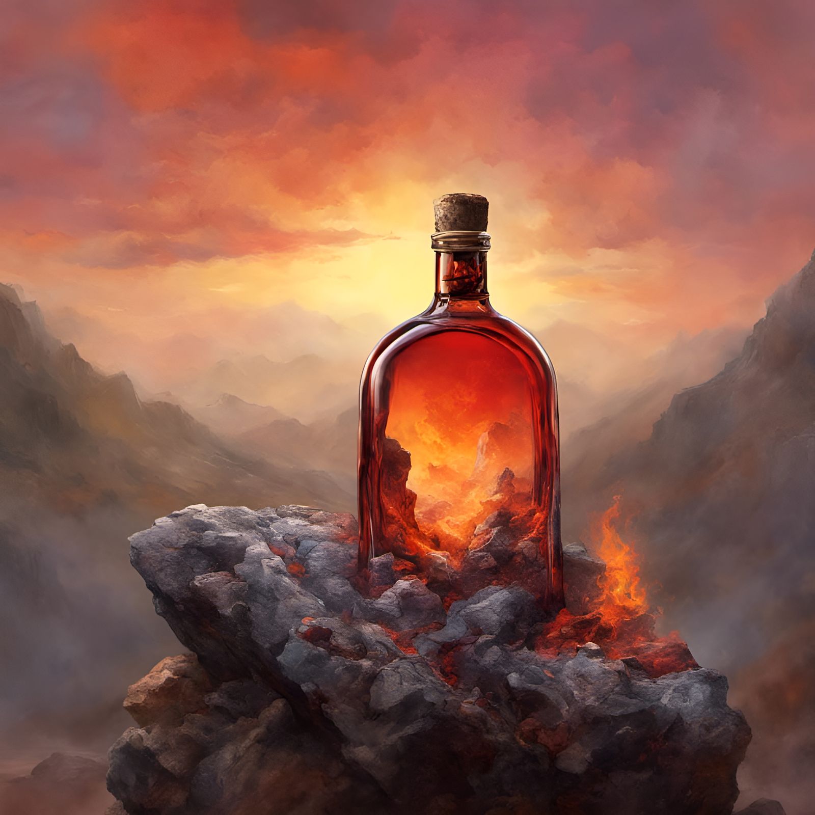Devil in a Bottle: Hyperrealistic Digital Art