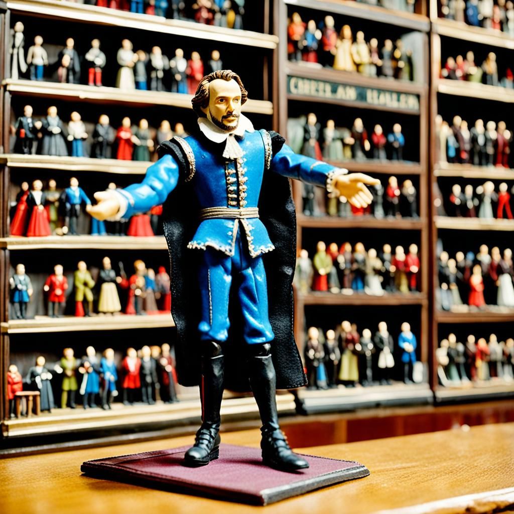 An action figure of Shakespeare's Hamlet