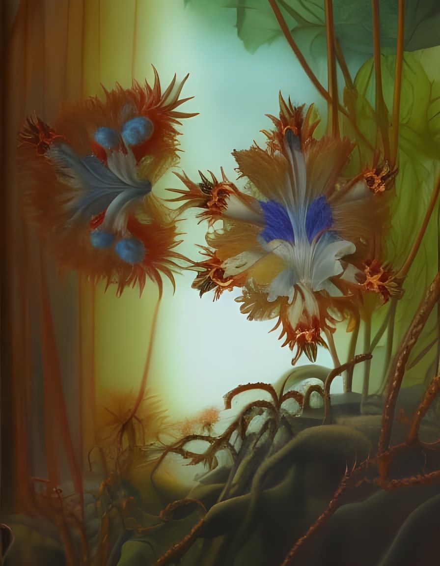 Spectacular Floral Kaleidoscope in 3D with Gold Leaf