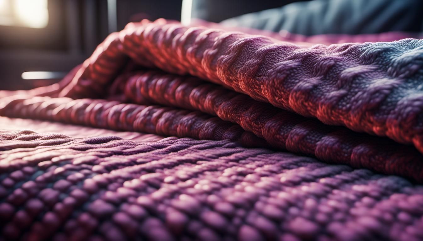 Soft Textured Blanket in Hyperrealistic 3D Digital Art